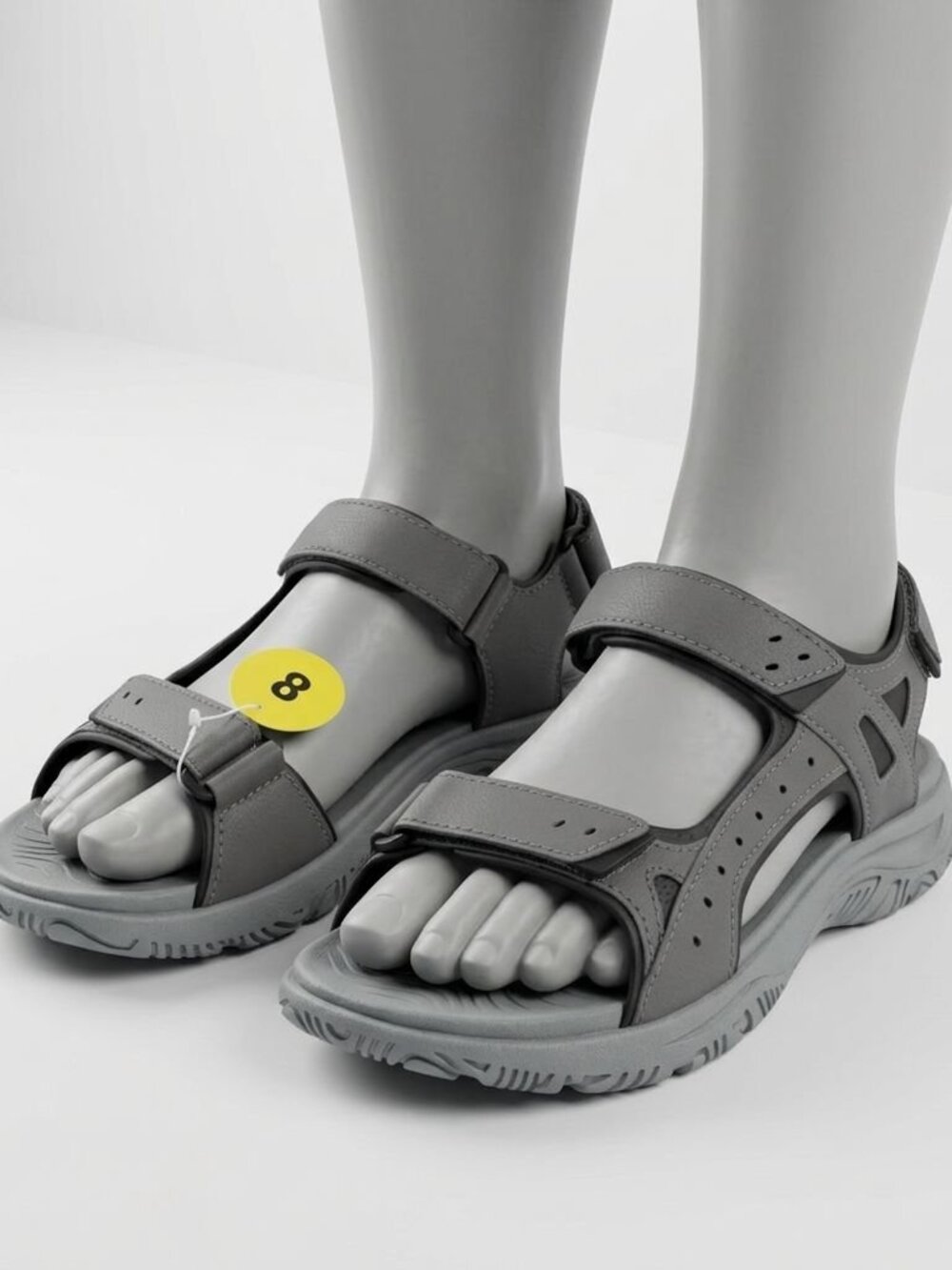 Hurley Men's Odessa Strap Sandals, Grey, Size 8M